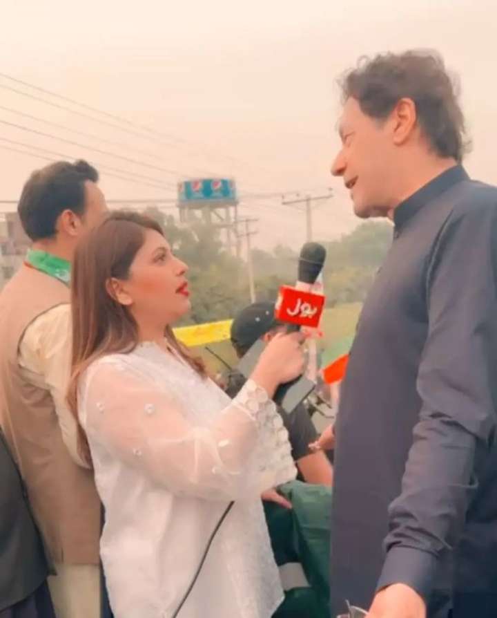 The journalist taking an interview Imran Khan