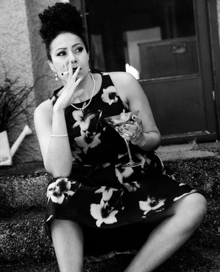 The Actress while smoking