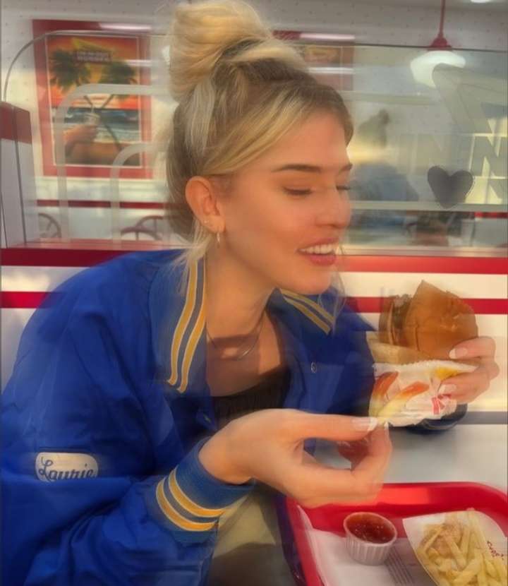 The Sarah Eating French Fries & Burger