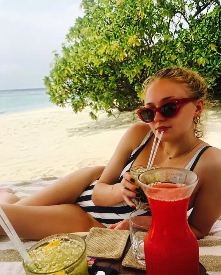 Sophie Turner while Holidays