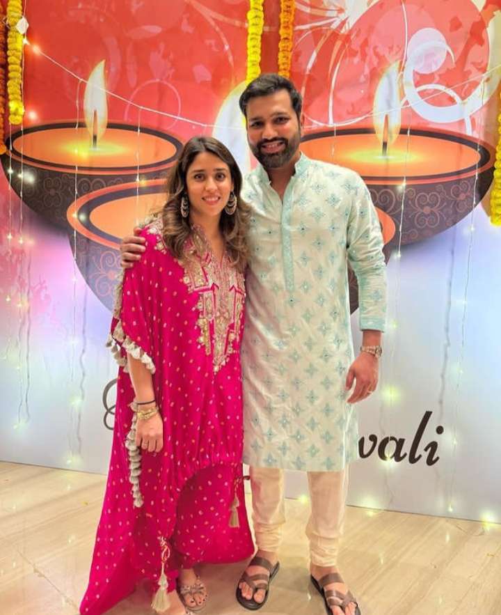 Rohit with Wife, Ritika Sharma