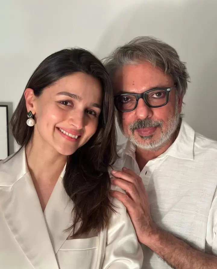 The actress with director, Sanjay Leela Bhanshali