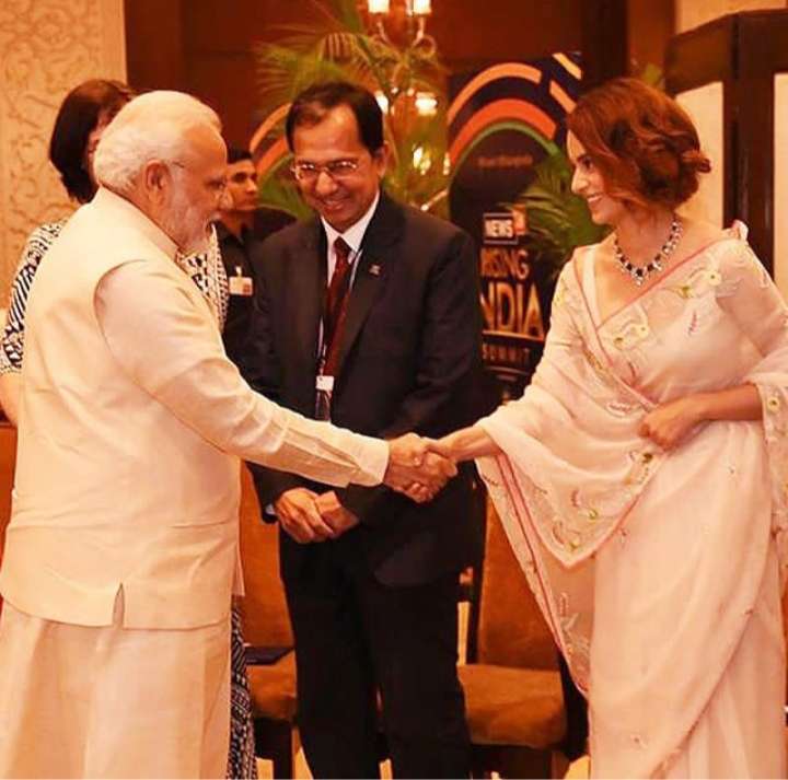 The actress with pm, Narendra Modi